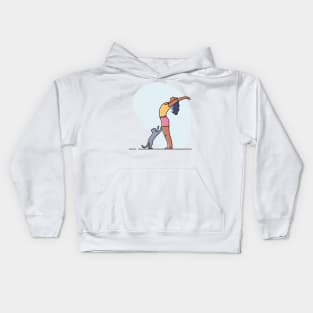 YOGA WITH CAT ILLUSTRATION Kids Hoodie